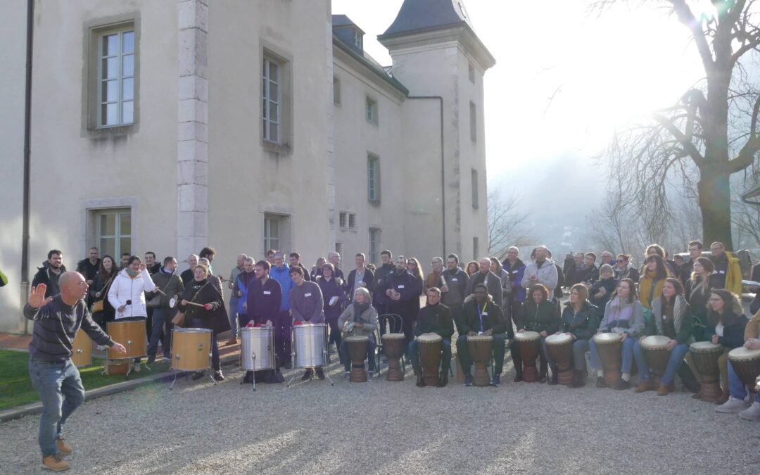 Teambuilding Percussion pour l’anniversaire de la société BioLogic