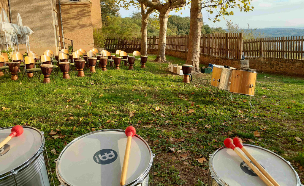 team building percussion au Domaine Lyon St Joseph
