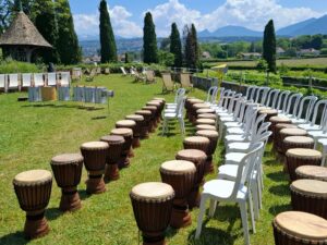 130 percussions pour un teambuilding batucada en Haute Savoie